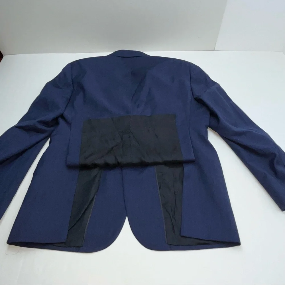 Emporio Armani G-Line‎ Textured Sport Coat Size US 50 Blue 100% Virgin Wool NWOT